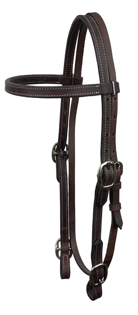 Showman Argentina Cow Leather Browband Headstall With Buckle Ends