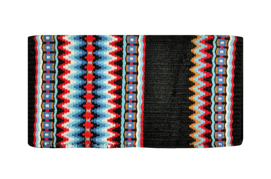 36" X 34" Wool Saddle Blanket with red accents