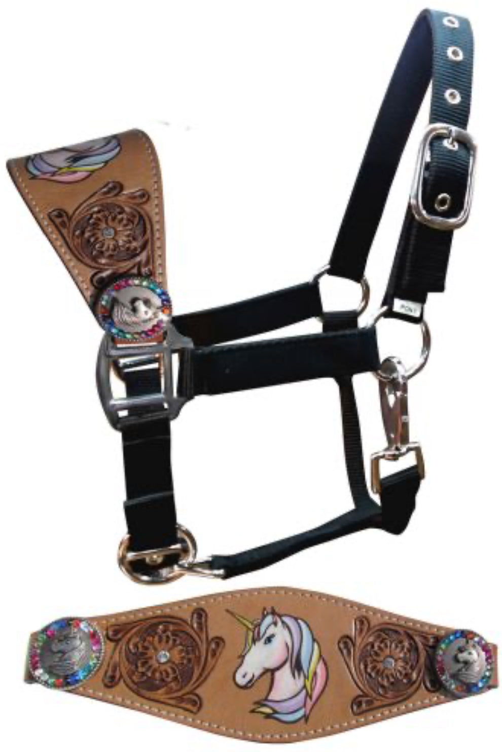 Showman Pony Size Unicorn bronc halter