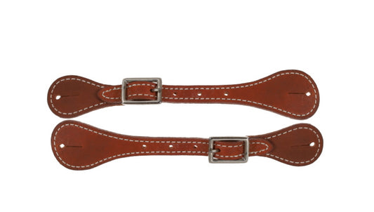 Adult Size Leather Spur Straps w/ Nickel Plated Buckles