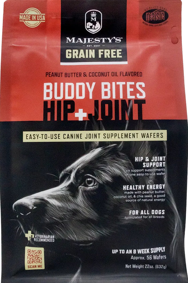 Majesty's Buddy Bites Hip + Joint Grain-Free Wafers Supplement for Dogs