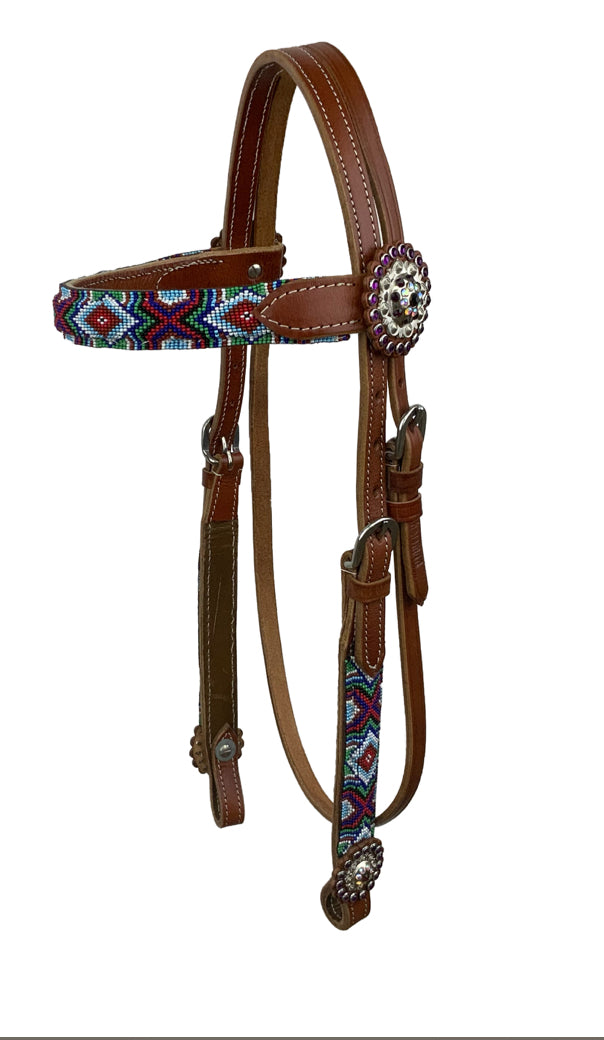 Dreamcatcher Browband Beaded Headstall and Breastcollar Set