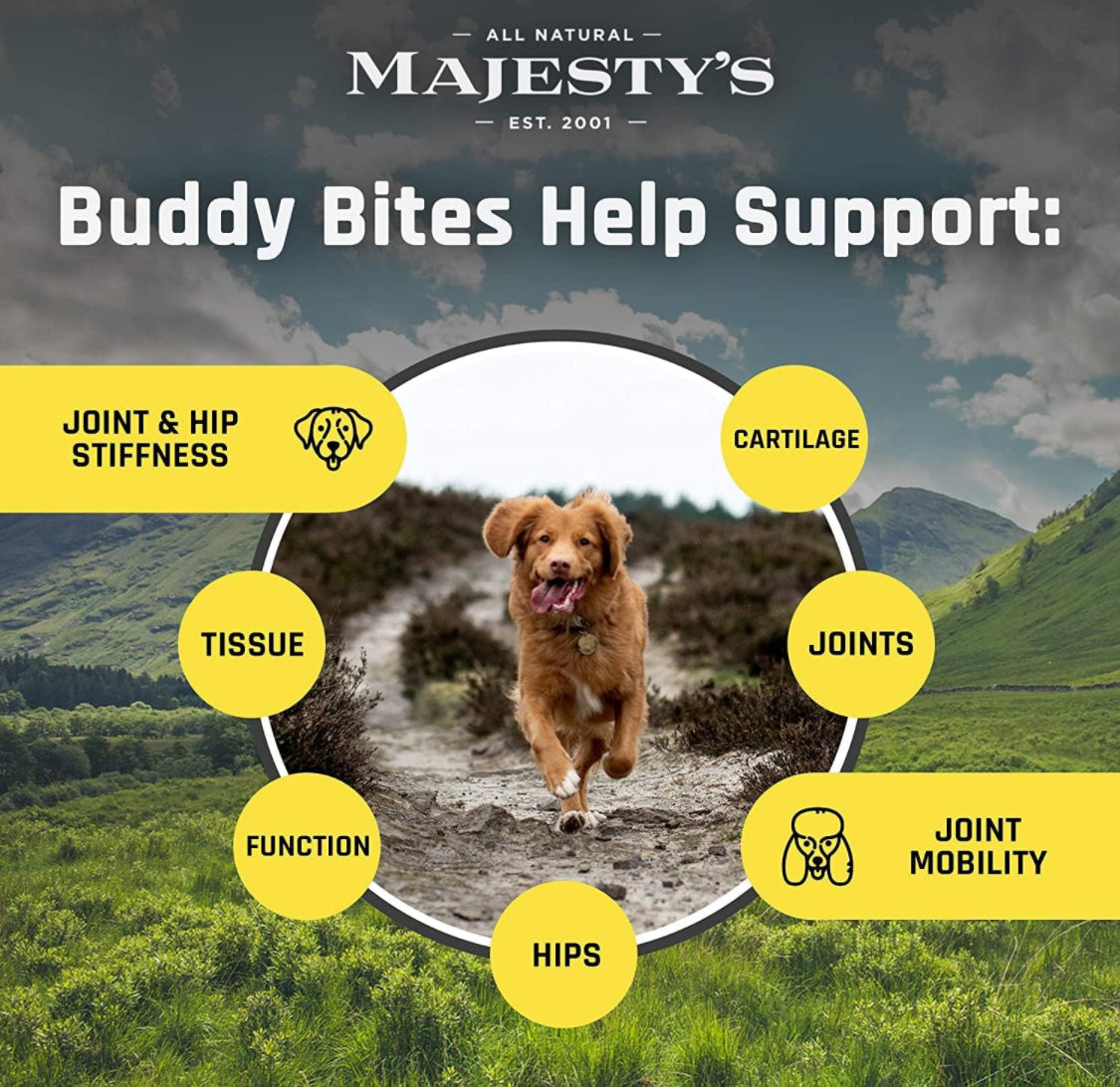 Majesty's Buddy Bites Hip + Joint Grain-Free Wafers Supplement for Dogs