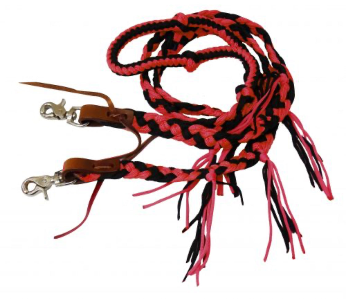 8 ft braided nylon reins with tassels