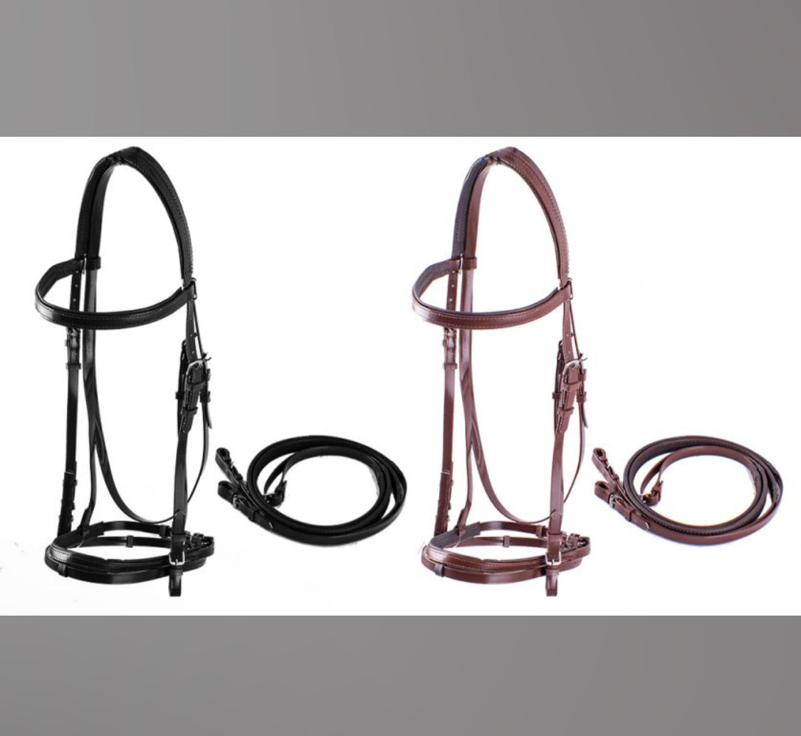 Nylon Coated Synthetic English Headstall and Reins