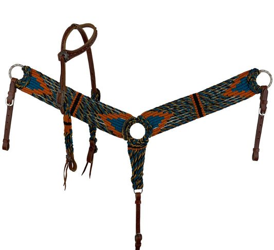 Sunset Corded Mohair One Ear Headstall and Breastcollar Set