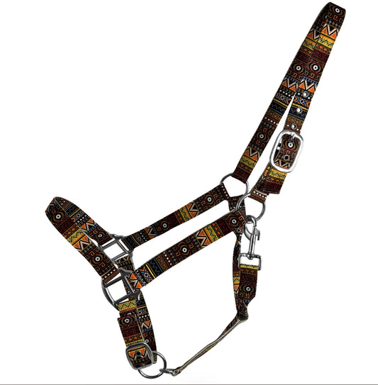 Aztec print Premium nylon adjustable horse halter