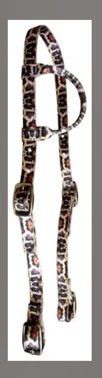 Black Nylon One Ear Headstall With Print Design