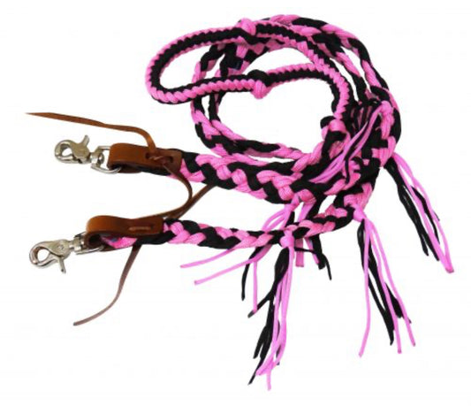 8 ft braided nylon reins with tassels