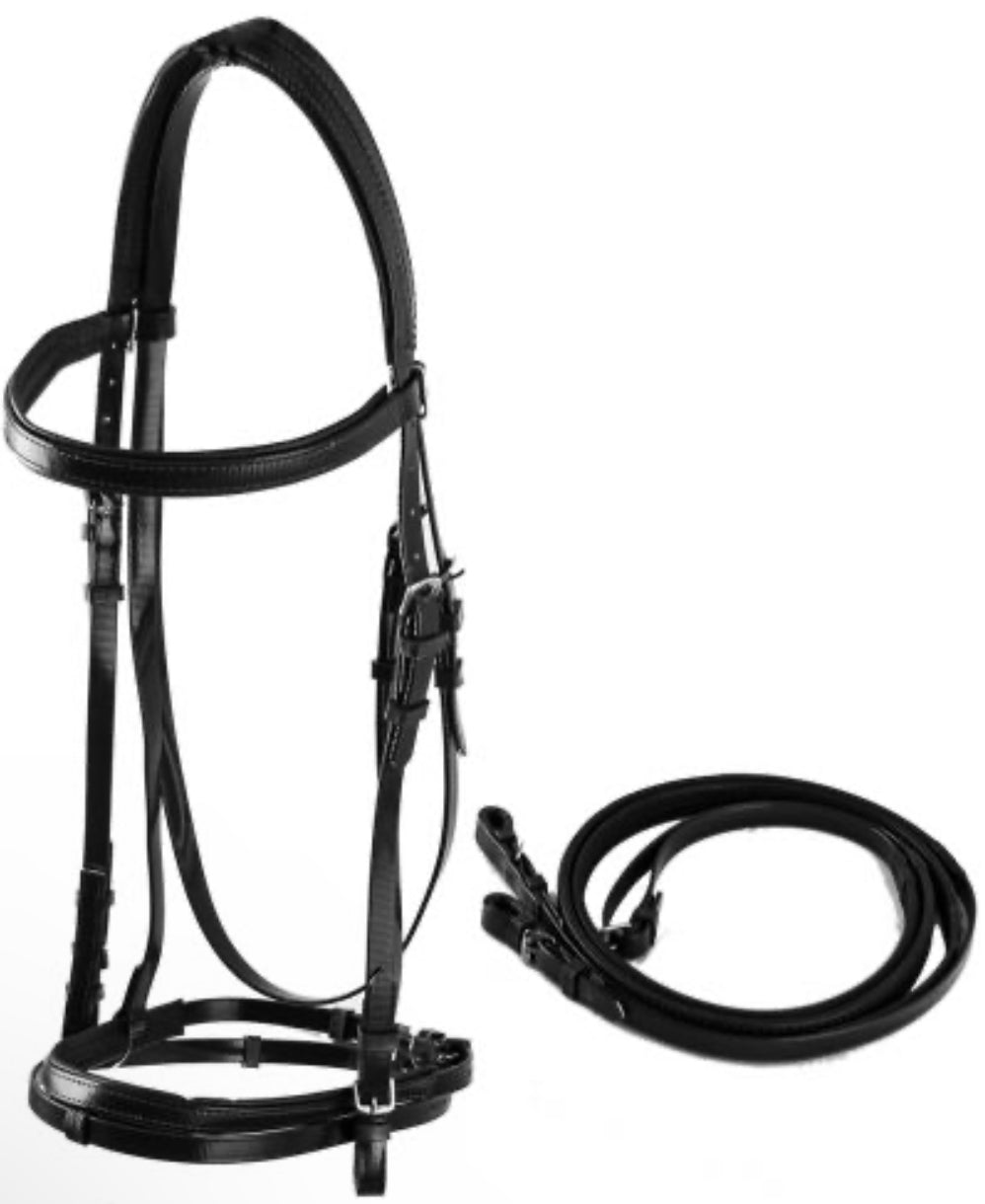 Nylon Coated Synthetic English Headstall and Reins