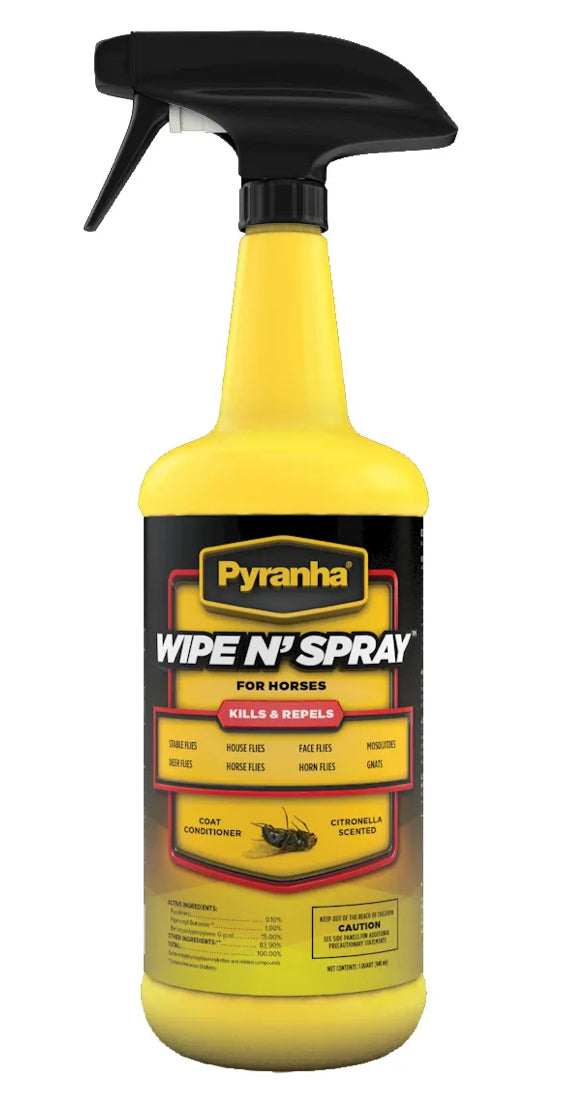 Pyranha Wipe N' Spray Fly Spray for Horses