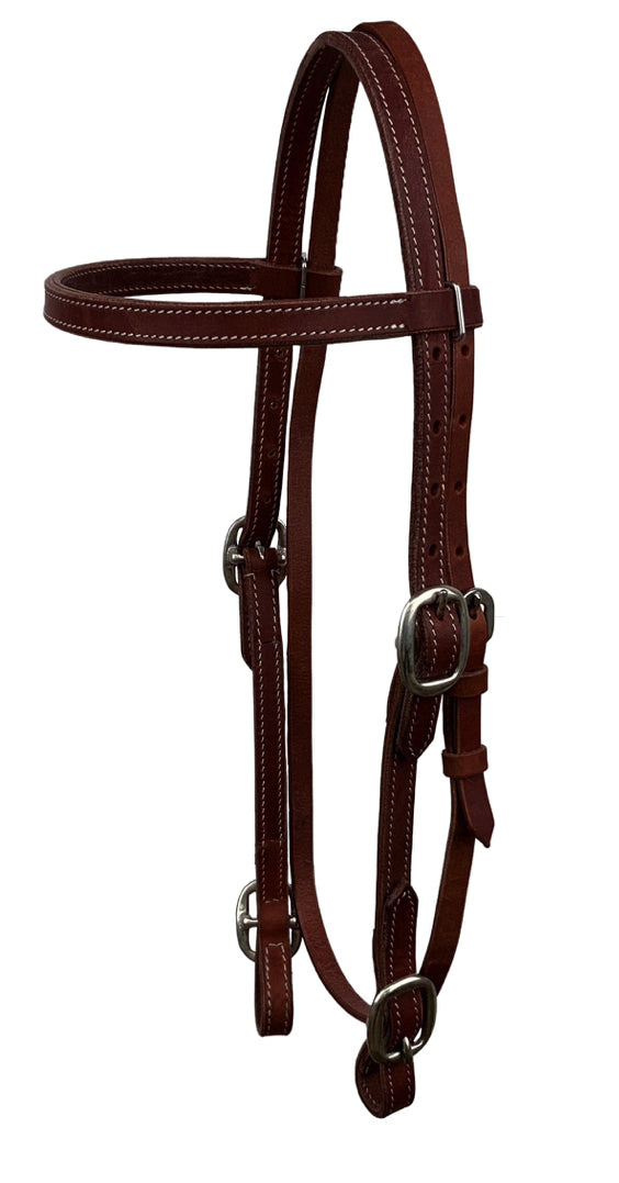 Showman Argentina Cow Leather Browband Headstall With Buckle Ends