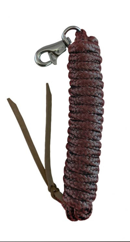 14' leather end nylon pro braid training lead with trigger bull snap